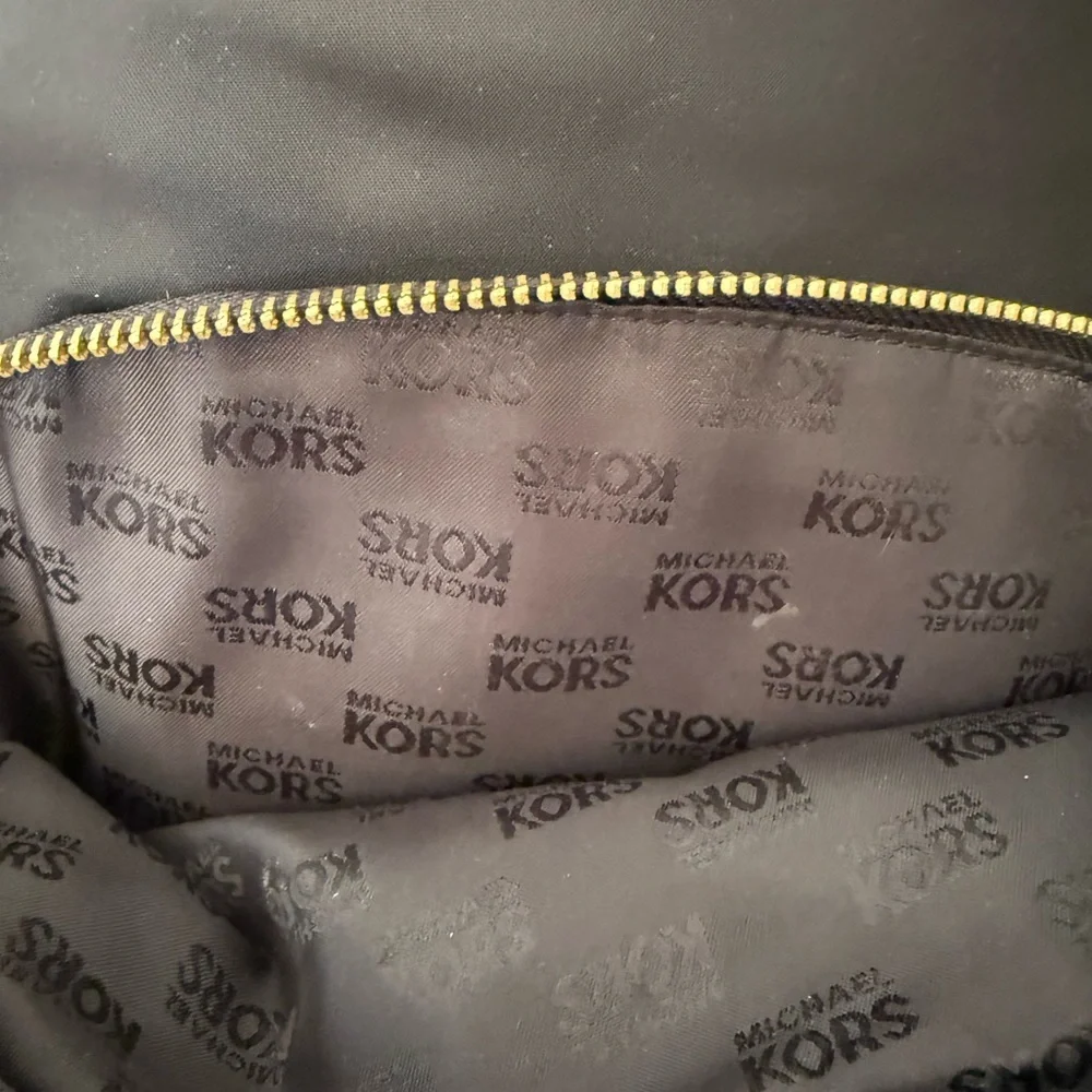Michael Kors Black Nylon Backpack Gold Hardware Medium Size